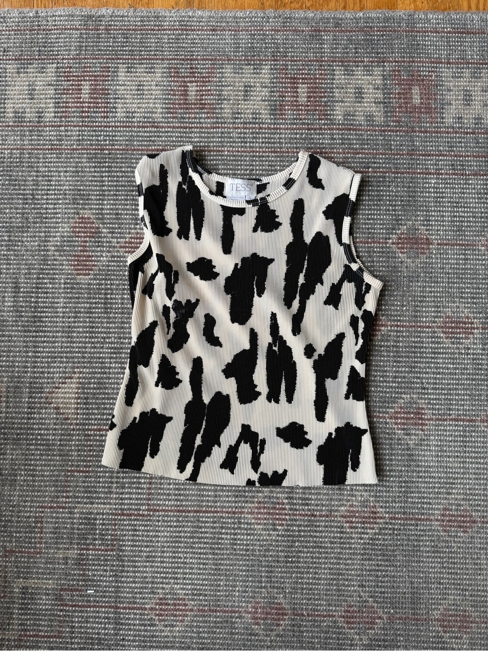 Cow print ribbed tank